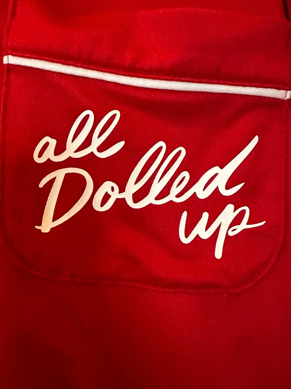 kate spade Red Long-Sleeve  Pajama Top with White Piping